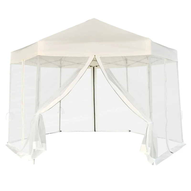Partytent Pop-Up Zeshoekig Met 6 Zijwanden 3,6X3,1 M