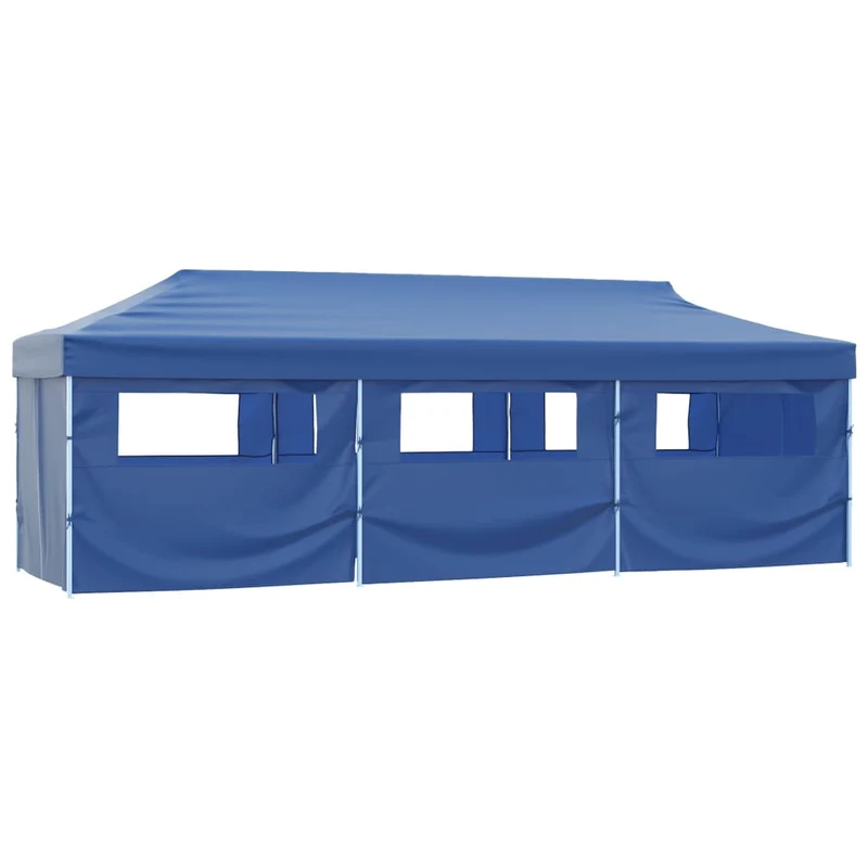 Vouwtent Pop-Up Met 8 Zijwanden 870X291X315 Cm Blauw