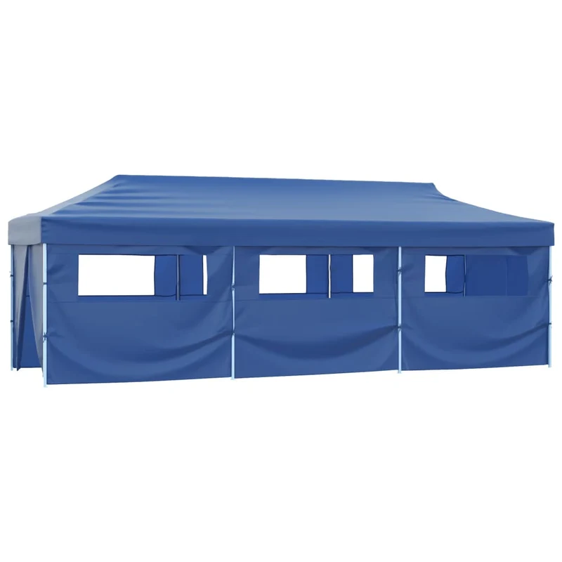 Vouwtent Pop-Up Met 8 Zijwanden 870X291X315 Cm Blauw