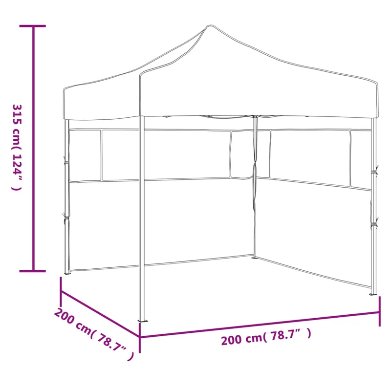 Partytent Inklapbaar 2X2 M Staal