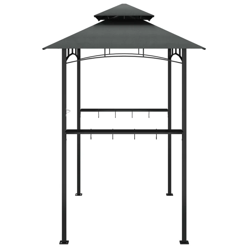 Barbecue-Overkapping 240X150X243 Cm Staal Antracietkleurig