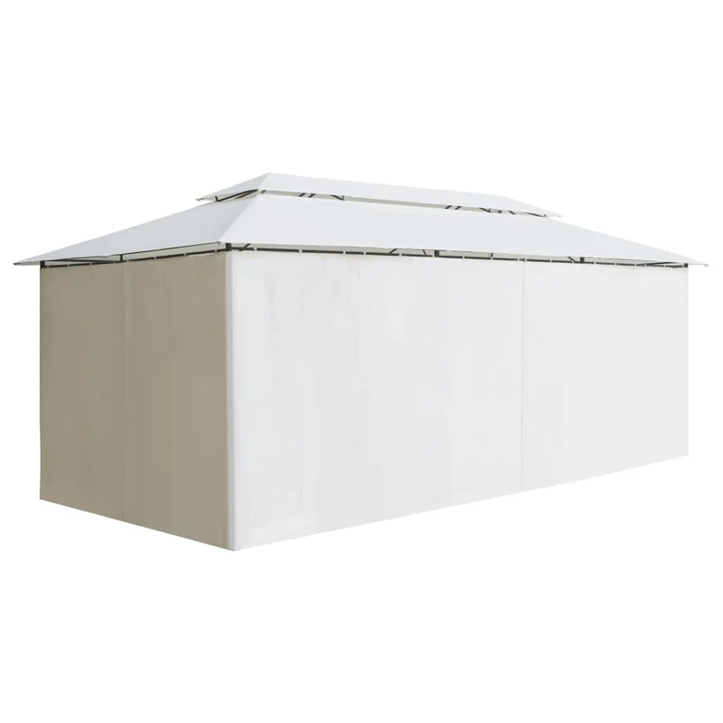 Prieel Met Gordijnen 180G/M² 600X298X270 Cm Wit