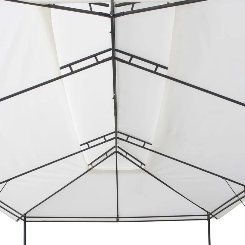 Prieel Met Gordijnen 180G/M² 600X298X270 Cm Wit