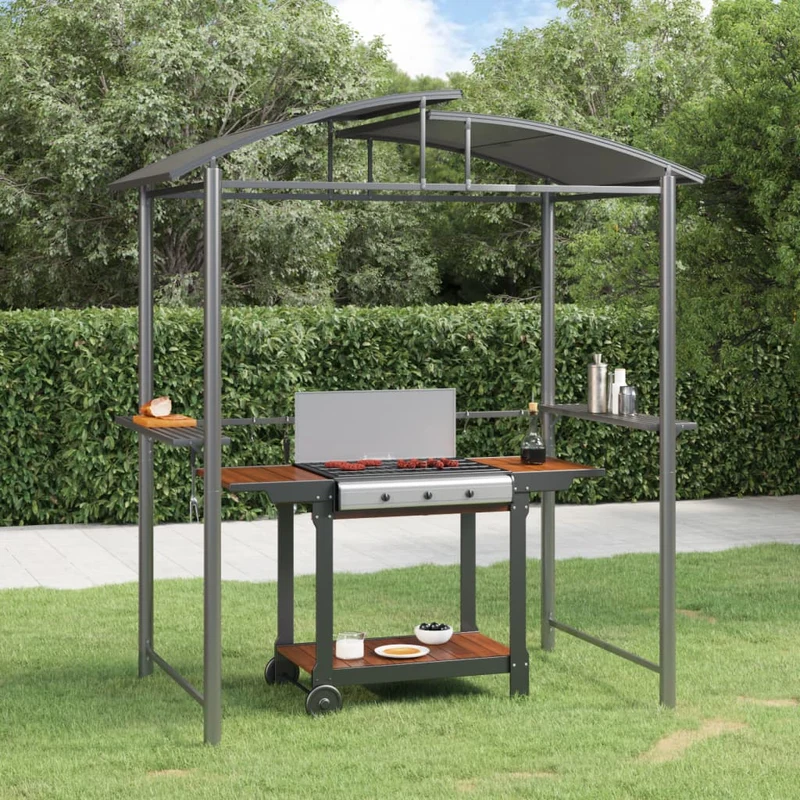 Barbecue-Overkapping 210X114X230 Cm Staal Antracietkleurig