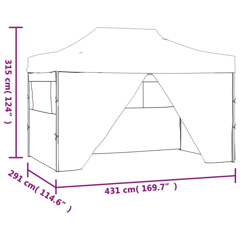 Vouwtent Pop-Up Met 4 Zijwanden 3X4,5 M
