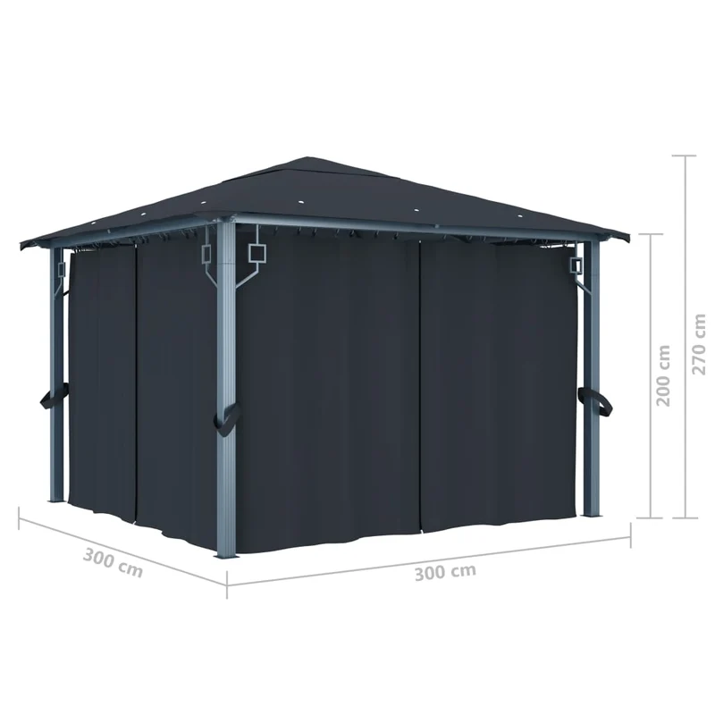 Prieel Met Gordijn Aluminium