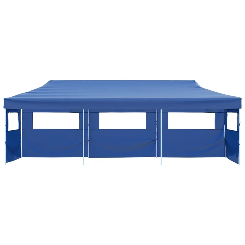 Vouwtent Pop-Up Met 5 Zijwanden 3X9 M Blauw