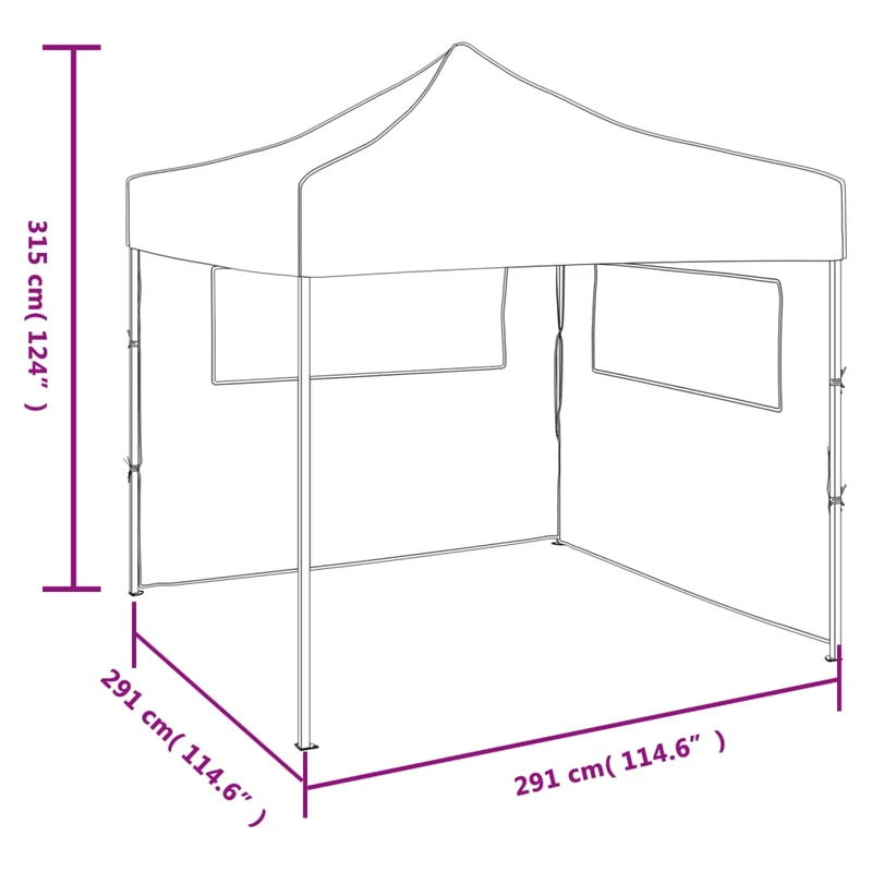 Vouwtent Met 2 Wanden 291X291X315 Cm