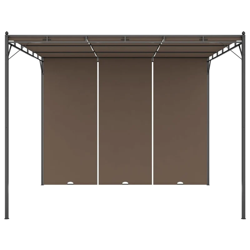 Tuinprieel Met Zijgordijn 3X3X2,25 M Taupe