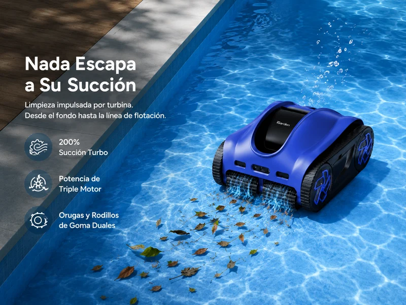 iGarden K-AI 80 Robot Limpiafondos de Piscina con Doble Cámara IA
