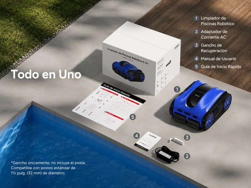 iGarden K-AI 80 Robot Limpiafondos de Piscina con Doble Cámara IA