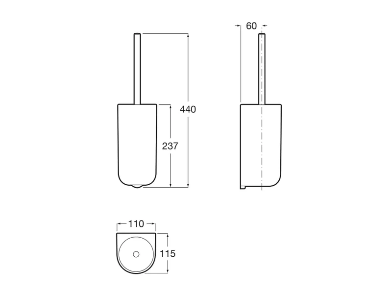 Roca - Escobillero de pared Onda Blanco A3870ZE000