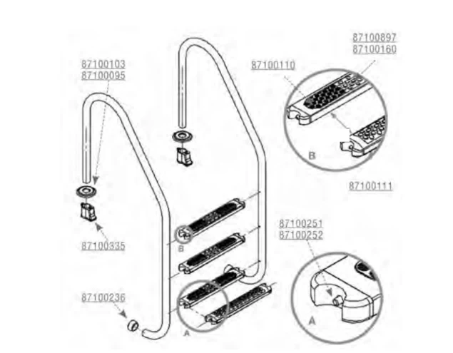 ESCADA STANDARD, MURO, PARTIDA FLEXINOX - recambios