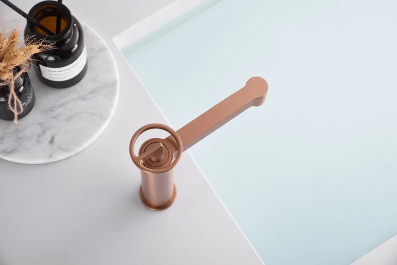 Imex – Olimpo grifo monomando de lavabo oro rosa cepillado