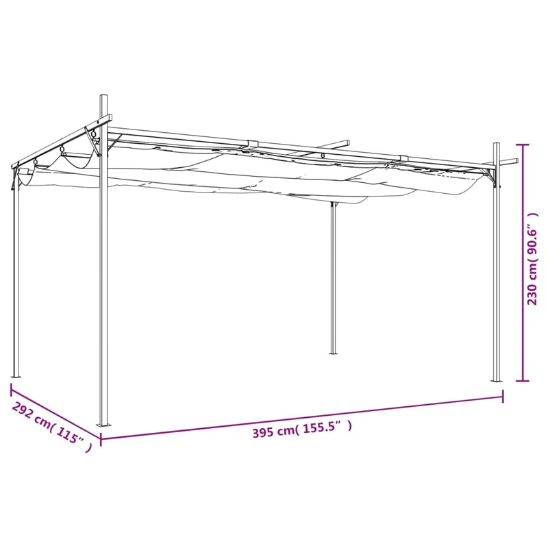 Pergola Met Uitschuifbaar Dak 395X292X230