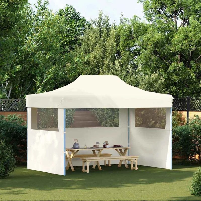 Partytent Met 3 Zijwanden Inklapbaar 280X410X315 Cm Staal
