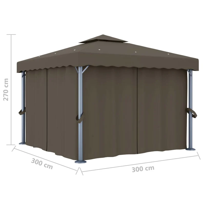 Prieel Met Gordijn En Led-Lichtslinger