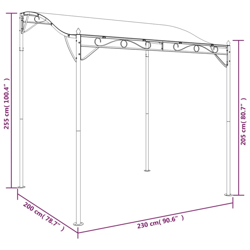 Luifel 2X2,3 M 180 G/M² Stof En Staal