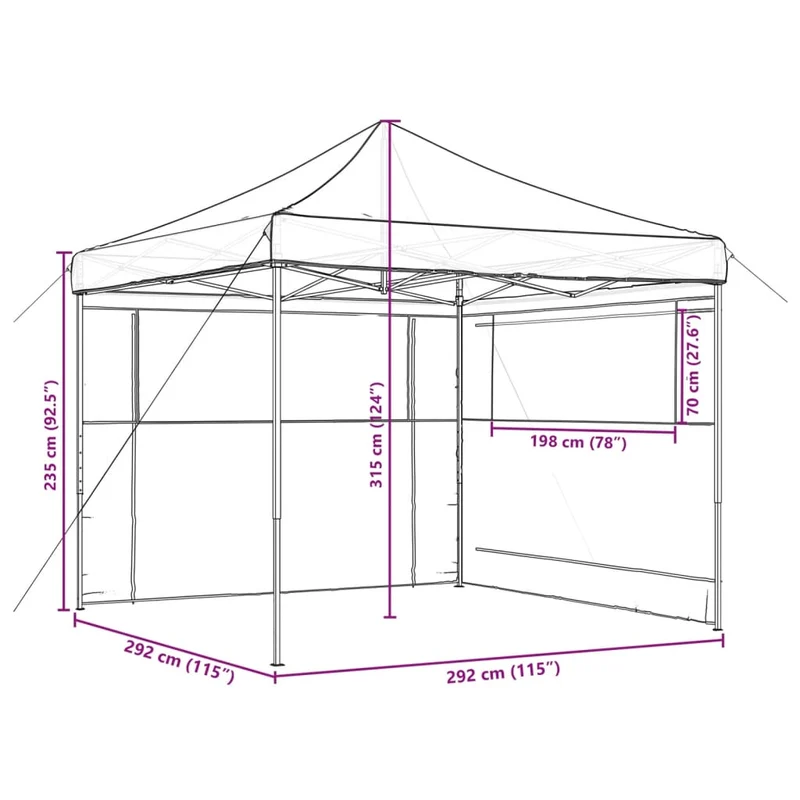 Partytent Inklapbaar Pop-Up Kleurig
