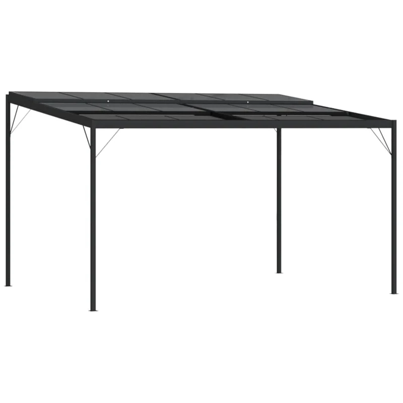 Prieel Met Dak 4X3X2,5 M Aluminium En Staal Antracietkleurig