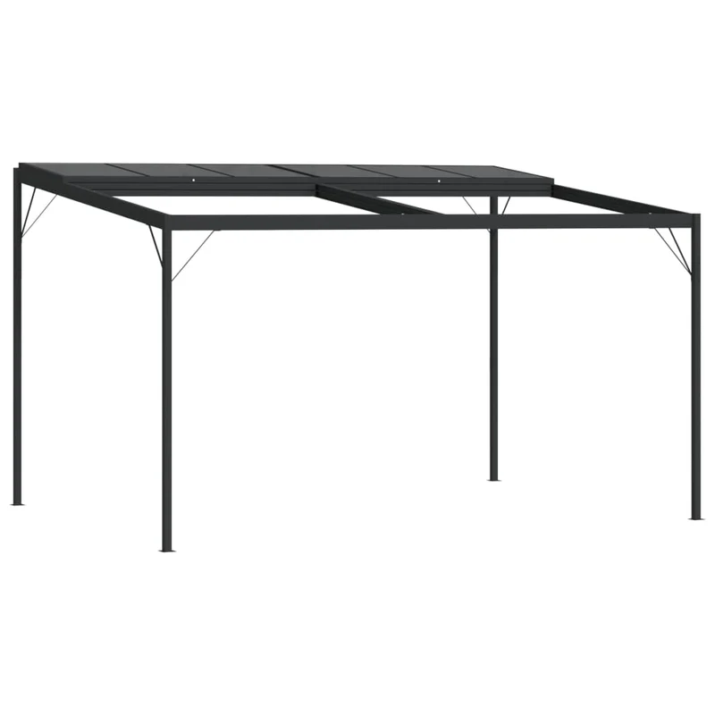Prieel Met Dak 4X3X2,5 M Aluminium En Staal Antracietkleurig