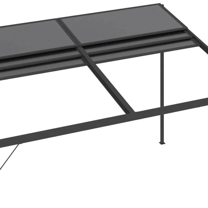 Prieel Met Dak 4X3X2,5 M Aluminium En Staal Antracietkleurig