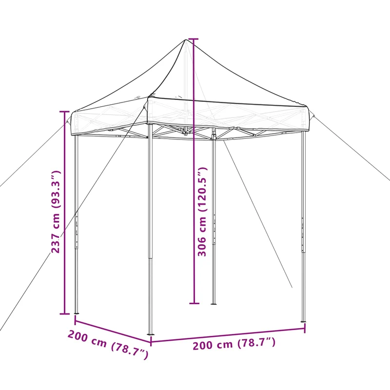 Partytent 200 X 200 X 306 Cm Oxford Stof