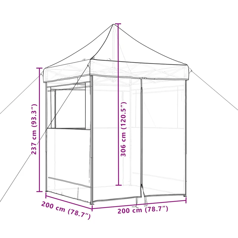 Partytent 200 X 200 X 306 Cm Oxford Stof