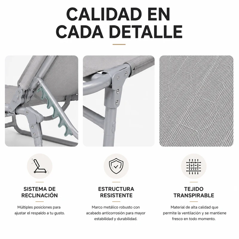 Pack 2 Tumbonas Plegables Con Parasol Ajustable Para Jardín Y Playa