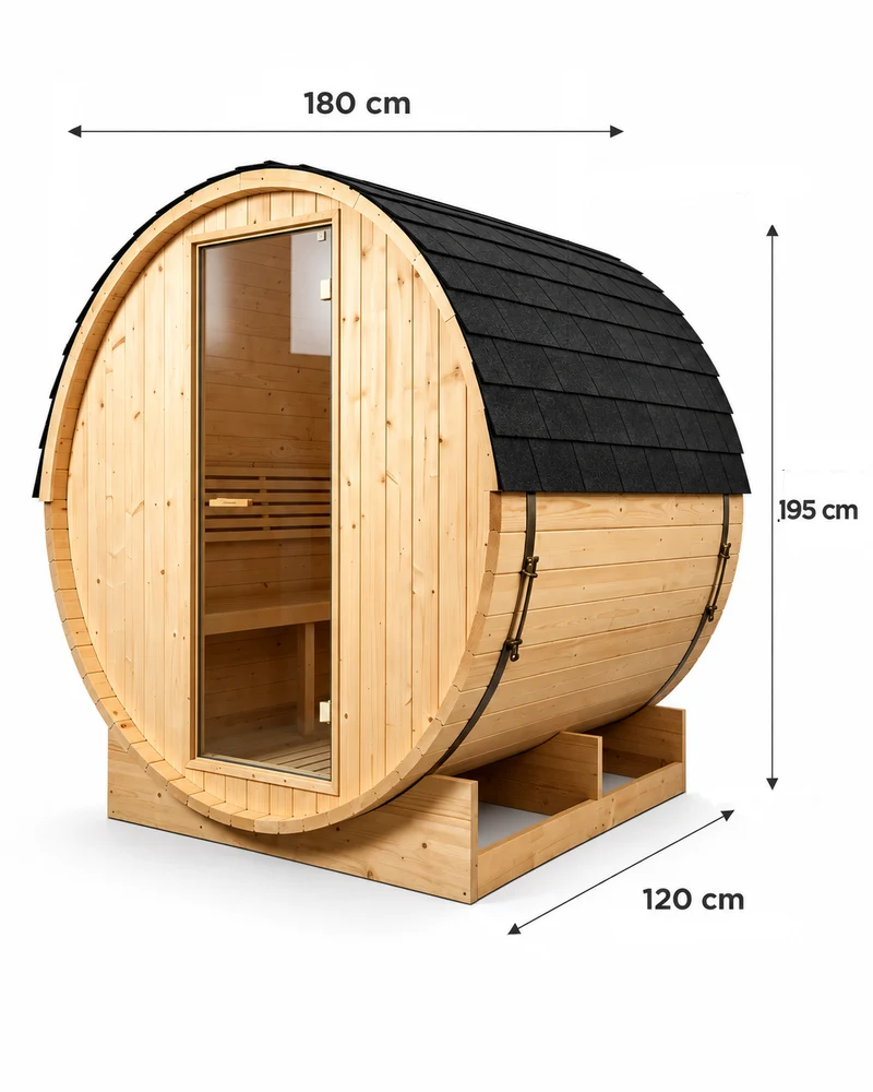 Sauna Barril Exterior Jardín 3-4 Personas