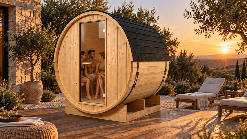 Sauna Barril Exterior Jardín 3-4 Personas