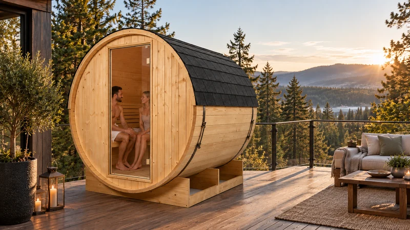 Sauna Barril Exterior Jardín 3-4 Personas
