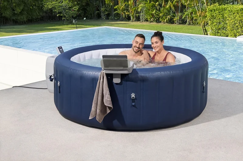 Bestway - Mesa de accesorios Lay-Z-Spa 4 en 1 gris con soporte para bebidas