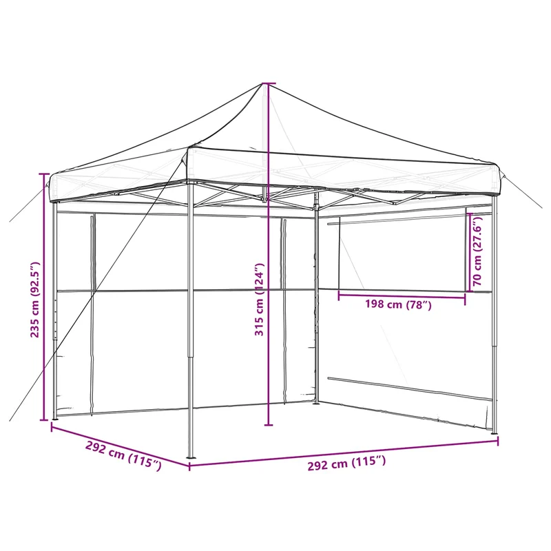 Partytent 292 X 292 X 315 Cm Oxford Stof