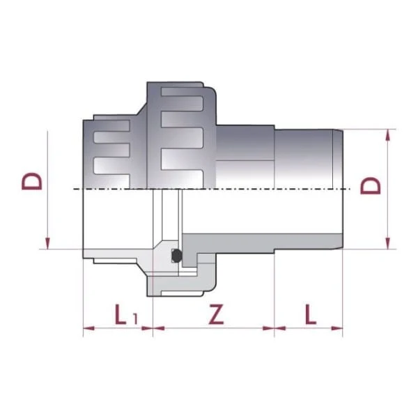 Cepex PVC raccord 3/3 Ø50mm-Ø63mm PN10