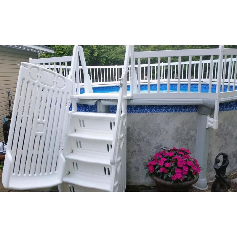 Échelle avec barrière d'entrée pour piscine hors terre