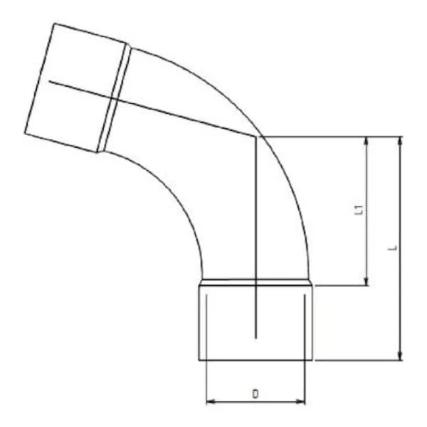 Courbe PVC 75° Ø50 mm à coller – 2x manchon