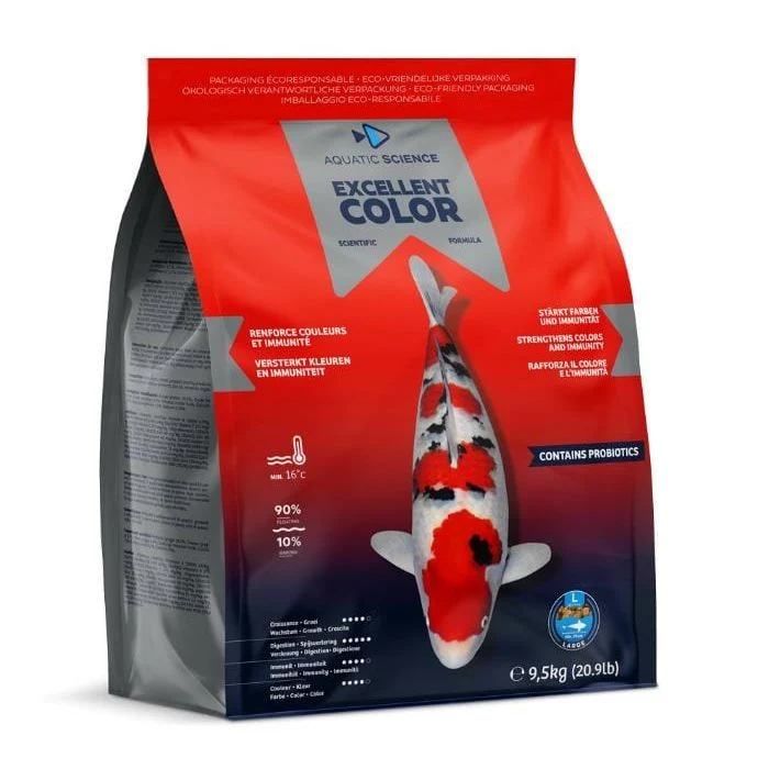 Aquatic Science Excellent Color Large 9,5kg - Nourriture Premium pour carpes koïs qui renforcent les couleurs