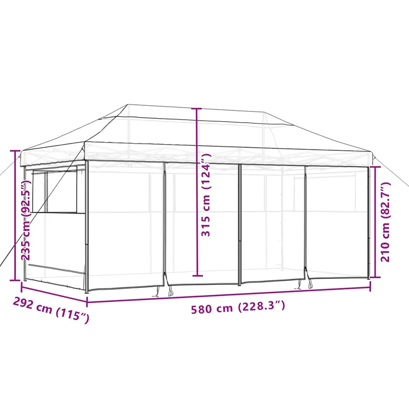 Partytent 292 X 580 X 315 Cm Oxford Stof