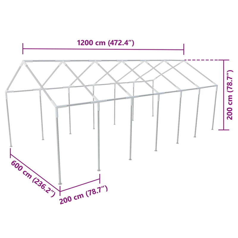Tentdoek Zonder Frame Wit 12 X 6 M Pe