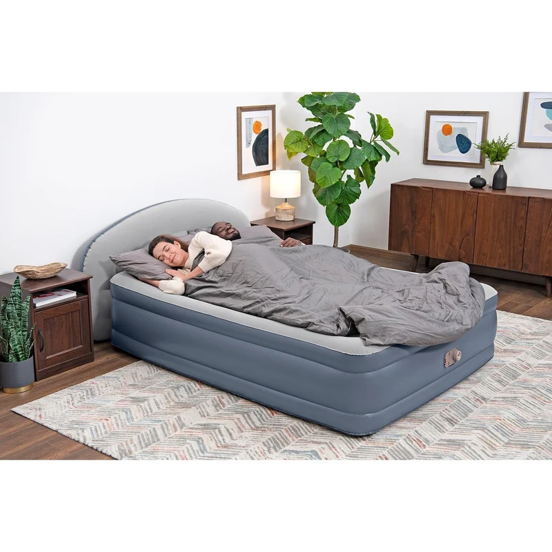 Bestway - Tritech Colchón hinchable con respaldo LoungeLux y bomba eléctrica integrada