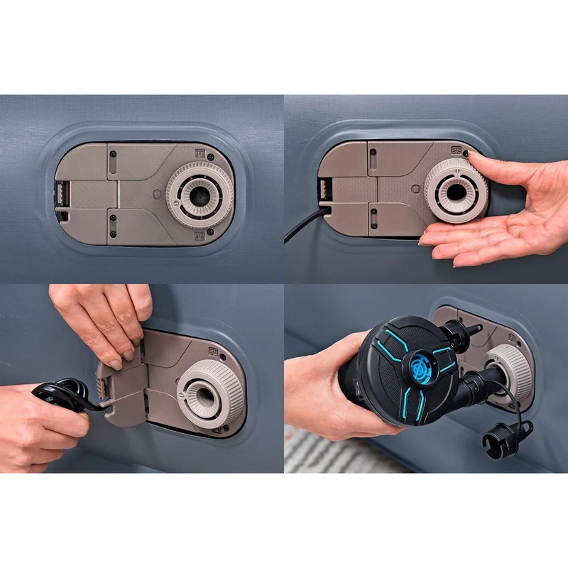 Bestway - Tritech Colchón hinchable con respaldo LoungeLux y bomba eléctrica integrada