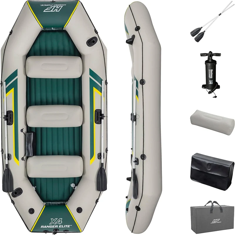 Bestway – Barca hinchable Hydro-Force Ranger Elite X4 Raft Set (320 × 148 cm)