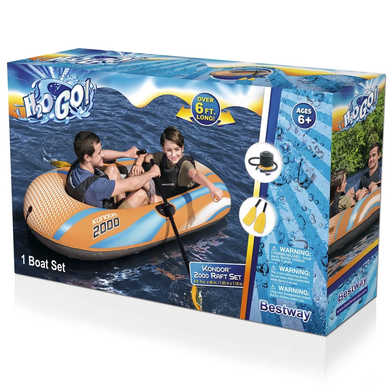 Bestway – Barca hinchable Kondor 2000 Raft Set (185 × 97 cm)