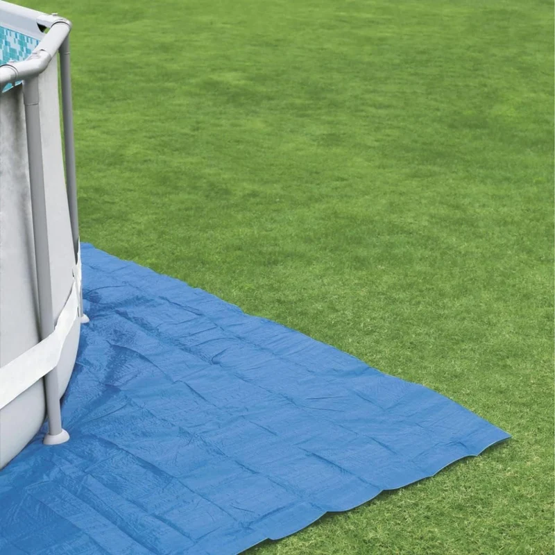 Bestway - Tapiz de suelo para piscina de PVC resistente cuadrado azul para piscinas redondas