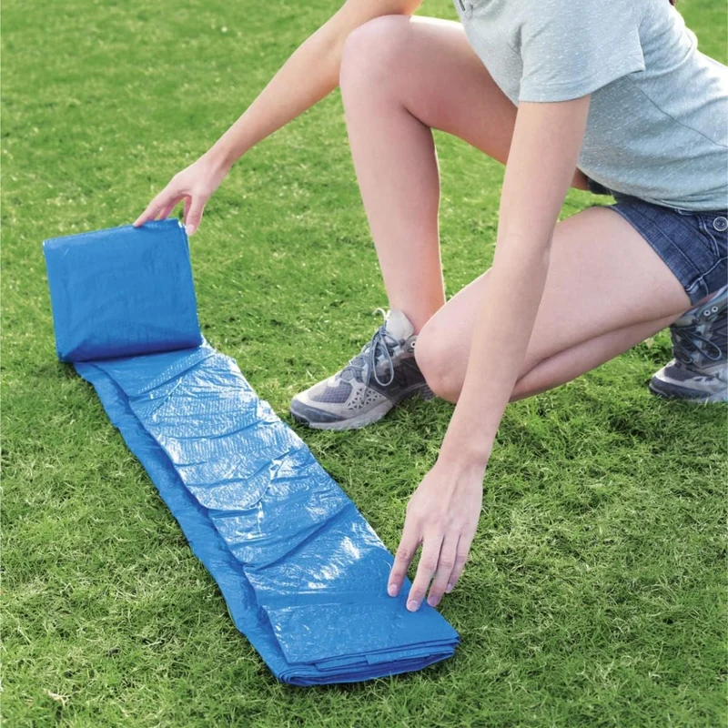 Bestway - Tapiz de suelo para piscina de PVC resistente cuadrado azul para piscinas redondas