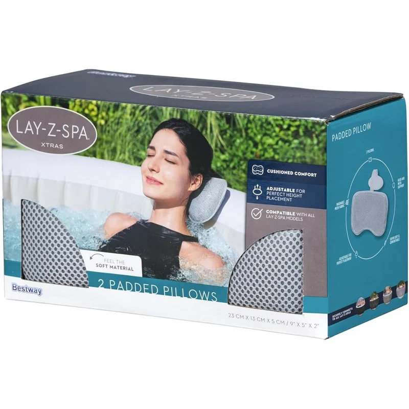 Bestway - Almohadas acolchadas Lay-Z-Spa reposacabezas para cuello y cabeza