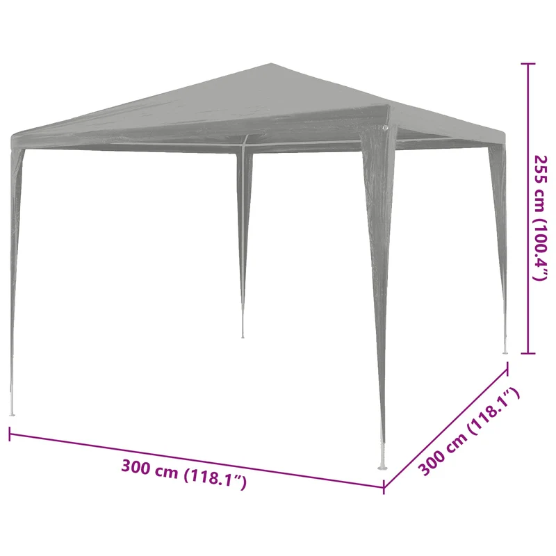 Partytent 300 X 300 X 255 Cm Pe En Staal