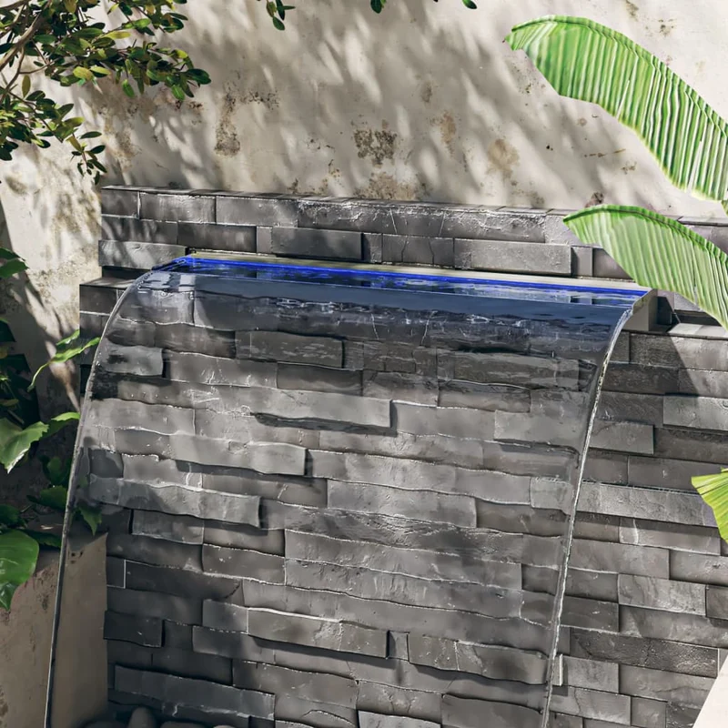 Watervaloverlaat Met Rgb Led's 108 Cm Roestvrij Staal