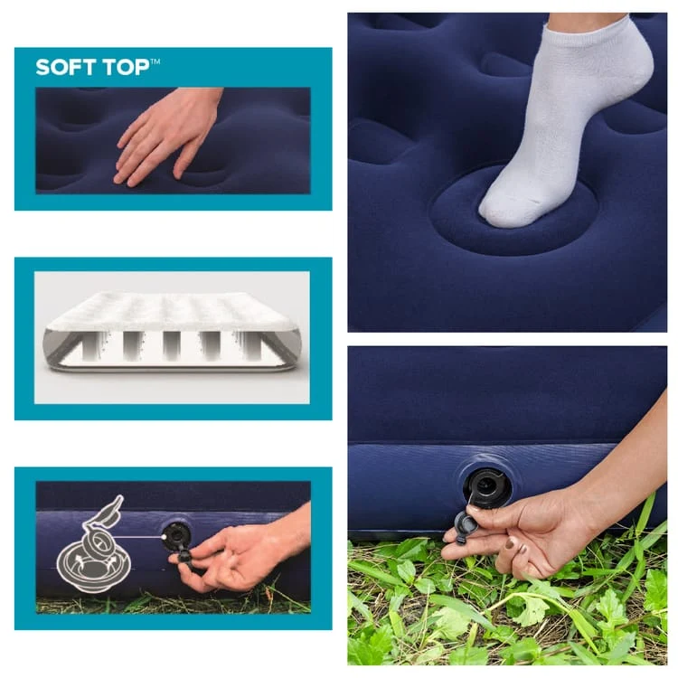 Bestway - Colchón hinchable con bomba de pie integrada